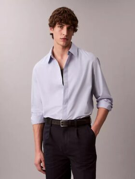 Cotton Solid Relaxed Button-Down Shirt