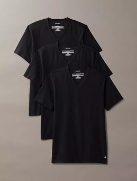 Cotton Stretch Blend 3-Pack Slim Fit V-Neck T-Shirt