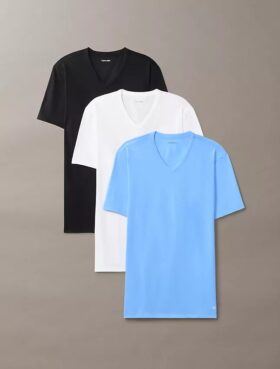 Cotton Stretch Blend 3-Pack Slim Fit V-Neck T-Shirt