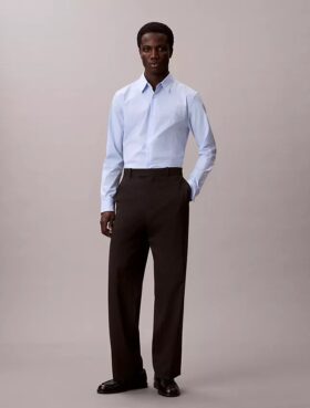 Cotton Stretch Gingham Slim Button-Down Shirt
