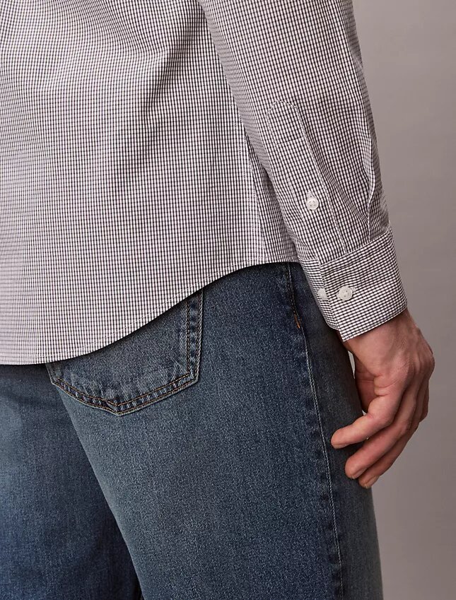 Cotton Stretch Gingham Slim Button-Down Shirt Cotton Stretch Gingham Slim Button-Down Shirt