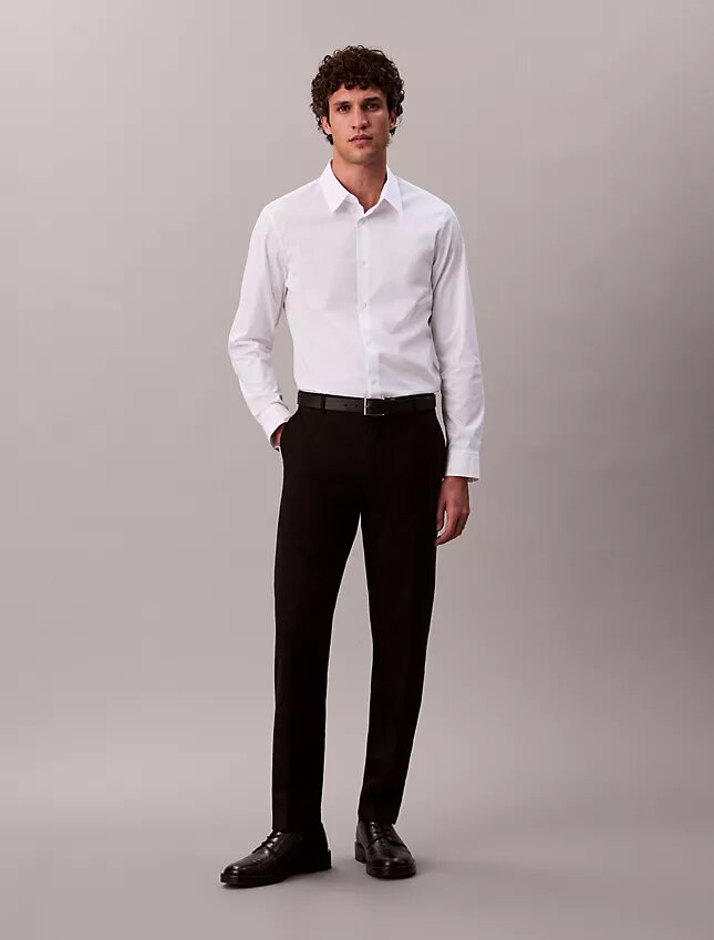 Cotton Stretch Poplin Slim Button-Down Shirt Cotton Stretch Poplin Slim Button-Down Shirt