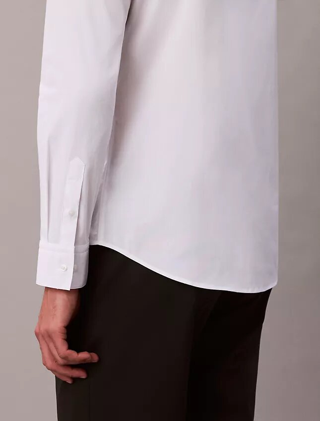 Cotton Stretch Poplin Slim Button-Down Shirt Cotton Stretch Poplin Slim Button-Down Shirt