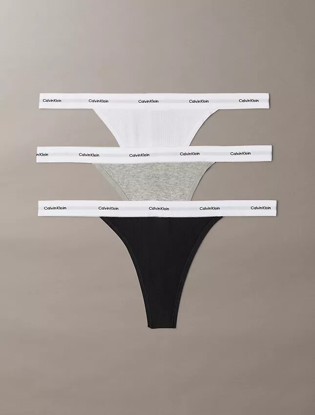Cotton Stretch Rib 3-Pack String Thong Cotton Stretch Rib 3-Pack String Thong