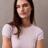 Cotton Stretch Rib Cropped Tee