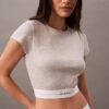 Cotton Stretch Rib Cropped Tee