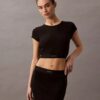 Cotton Stretch Rib Cropped Tee