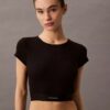 Cotton Stretch Rib Cropped Tee