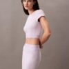 Cotton Stretch Rib Cropped Tee