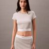 Cotton Stretch Rib Cropped Tee