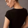 Cotton Stretch Rib Cropped Tee