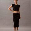Cotton Stretch Rib Cropped Tee