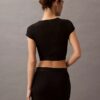 Cotton Stretch Rib Cropped Tee