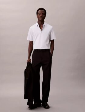 Cotton Stretch Slim Button-Down Shirt