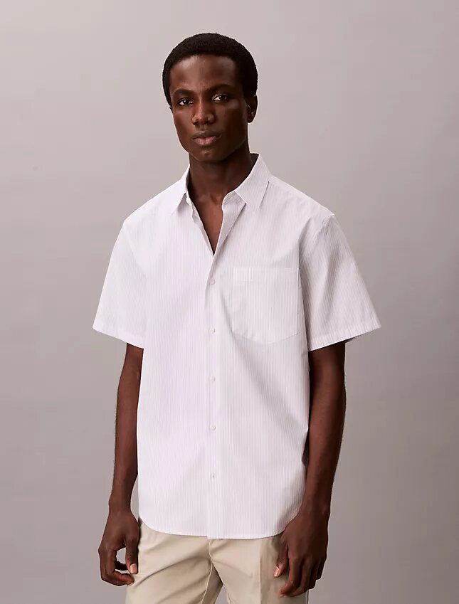 Cotton Stretch Slim Stripe Button-Down Shirt Cotton Stretch Slim Stripe Button-Down Shirt