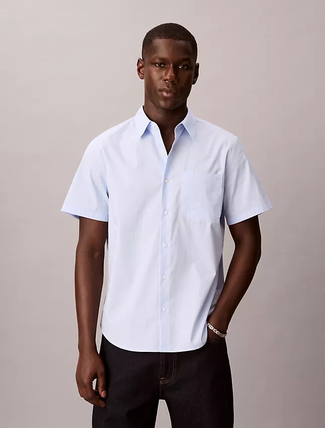 Cotton Stretch Slim Stripe Button-Down Shirt Cotton Stretch Slim Stripe Button-Down Shirt