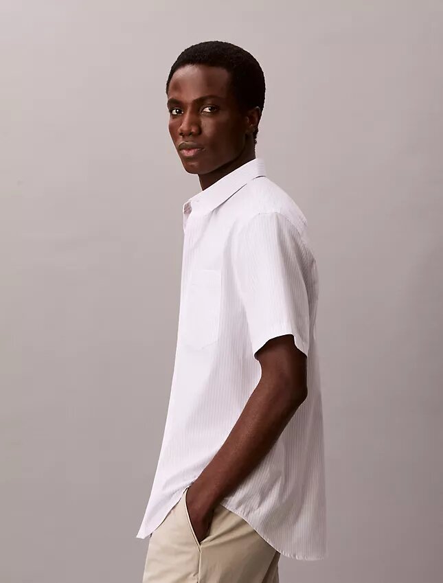 Cotton Stretch Slim Stripe Button-Down Shirt Cotton Stretch Slim Stripe Button-Down Shirt