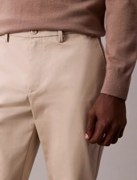 Cotton Stretch Slim Trousers