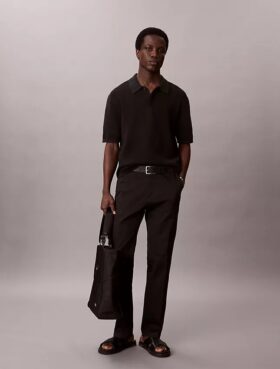 Cotton Stretch Straight Trousers