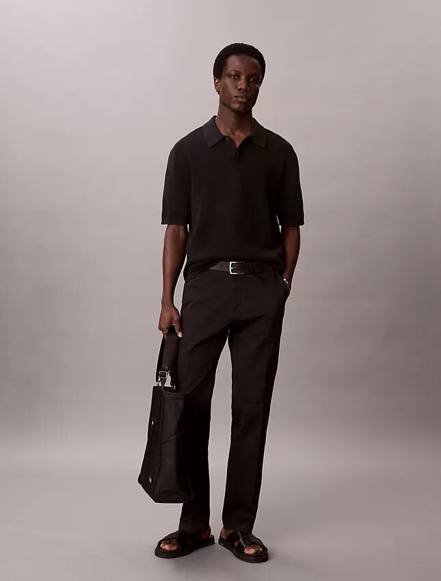Cotton Stretch Straight Trousers Cotton Stretch Straight Trousers
