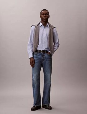 Cotton Stretch Stripe Classic Button-Down Shirt