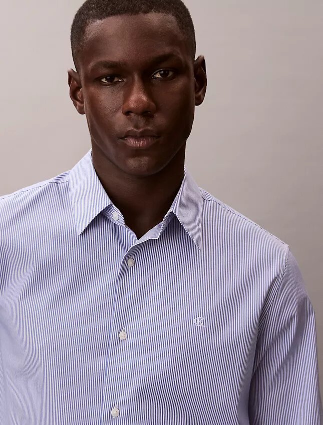 Cotton Stretch Stripe Classic Button-Down Shirt Cotton Stretch Stripe Classic Button-Down Shirt