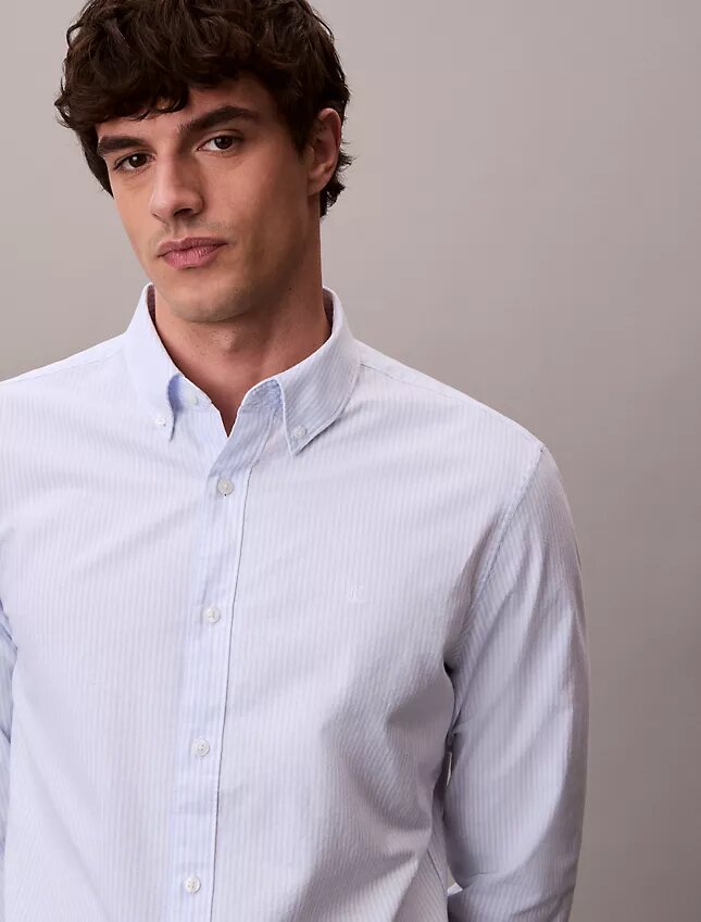 Cotton Stretch Stripe Oxford Classic Button-Down Shirt Cotton Stretch Stripe Oxford Classic Button-Down Shirt