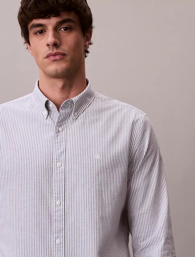 Cotton Stretch Stripe Oxford Classic Button-Down Shirt Cotton Stretch Stripe Oxford Classic Button-Down Shirt