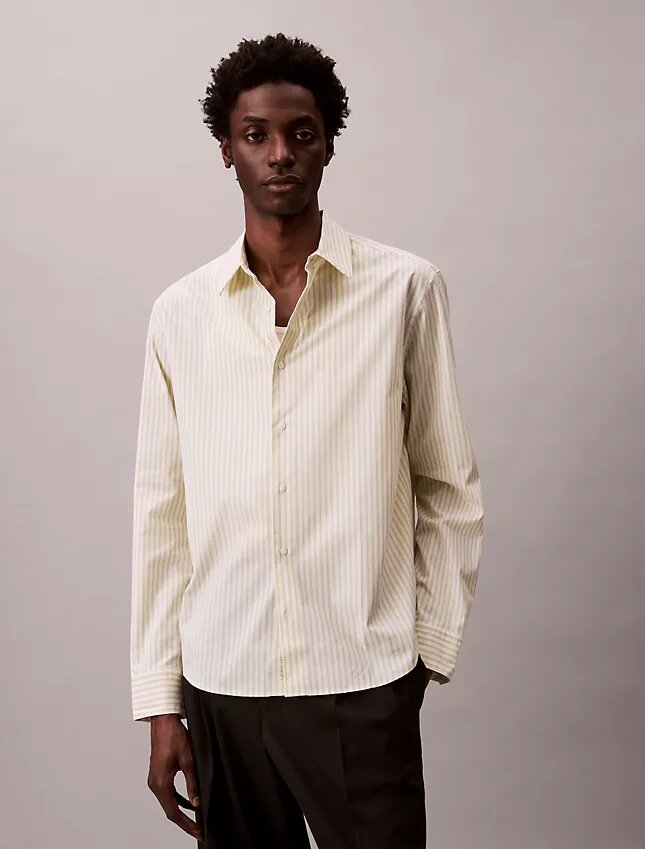 Cotton Stretch Stripe Poplin Button-Down Shirt Cotton Stretch Stripe Poplin Button-Down Shirt