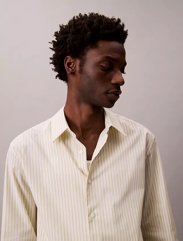 Cotton Stretch Stripe Poplin Button-Down Shirt Cotton Stretch Stripe Poplin Button-Down Shirt