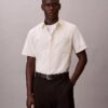 Cotton Stretch Stripe Short Sleeve Button-Down Shirt