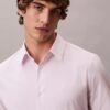 Cotton Stretch Stripe Slim Button-Down Shirt