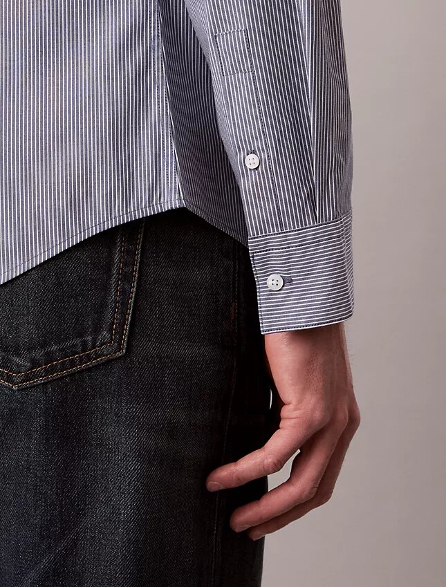 Cotton Stretch Stripe Slim Button-Down Shirt Cotton Stretch Stripe Slim Button-Down Shirt