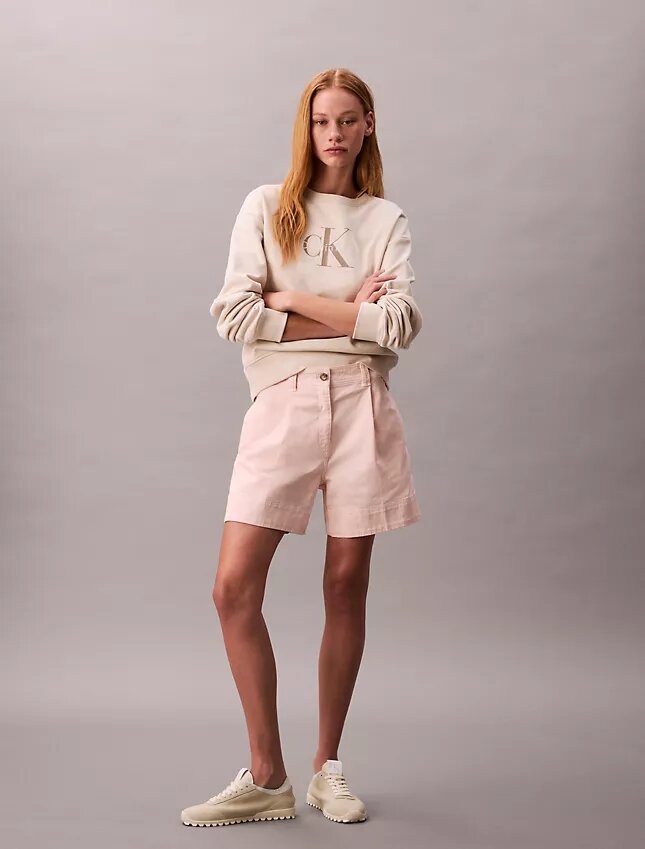 Cotton Stretch Twill Pleated Bermuda Shorts Cotton Stretch Twill Pleated Bermuda Shorts
