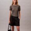 Cotton Stretch Twill Pleated Bermuda Shorts