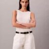 Cotton Stretch Twill Pleated Bermuda Shorts