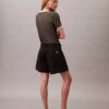 Cotton Stretch Twill Pleated Bermuda Shorts