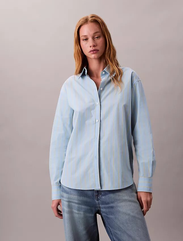 Cotton Stripe Relaxed Button-Down Shirt Cotton Stripe Relaxed Button-Down Shirt