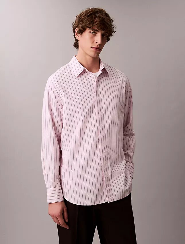 Cotton Stripe Relaxed Button-Down Shirt Cotton Stripe Relaxed Button-Down Shirt
