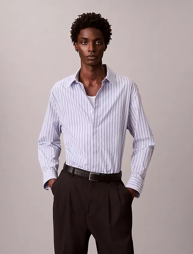 Cotton Stripe Relaxed Button-Down Shirt Cotton Stripe Relaxed Button-Down Shirt