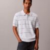 Cotton Stripe Sweater Polo Shirt