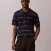 Cotton Stripe Sweater Polo Shirt