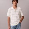 Cotton Stripe Sweater Polo Shirt