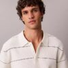 Cotton Stripe Sweater Polo Shirt