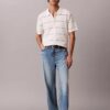 Cotton Stripe Sweater Polo Shirt