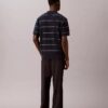 Cotton Stripe Sweater Polo Shirt
