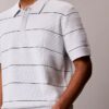 Cotton Stripe Sweater Polo Shirt