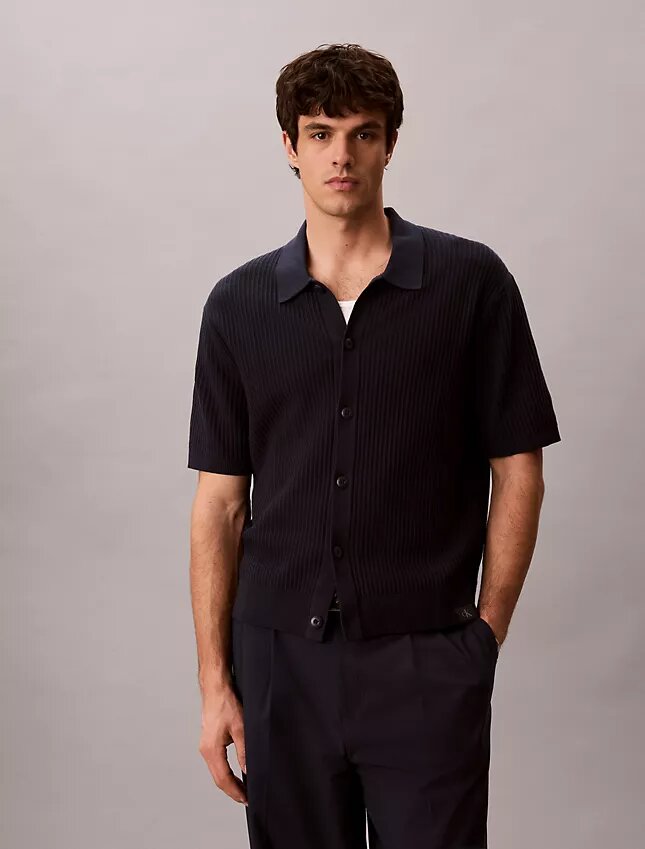 Cotton Sweater Button-Down Shirt Cotton Sweater Button-Down Shirt
