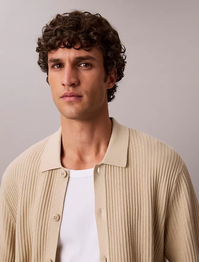 Cotton Sweater Button-Down Shirt Cotton Sweater Button-Down Shirt