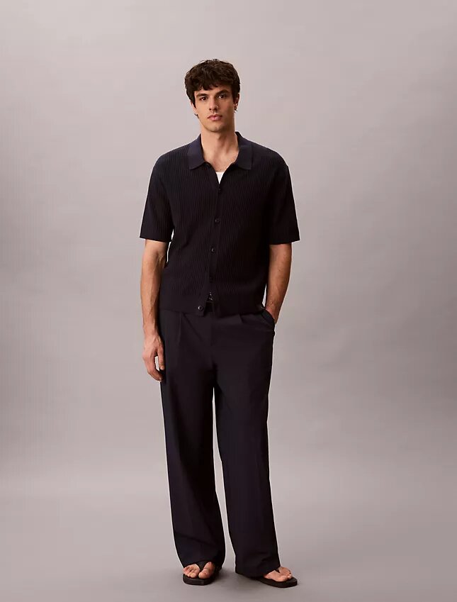 Cotton Sweater Button-Down Shirt Cotton Sweater Button-Down Shirt